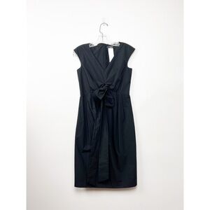Maxmara Weekend Black Sleeveless Poplin Front Tie Dress 4